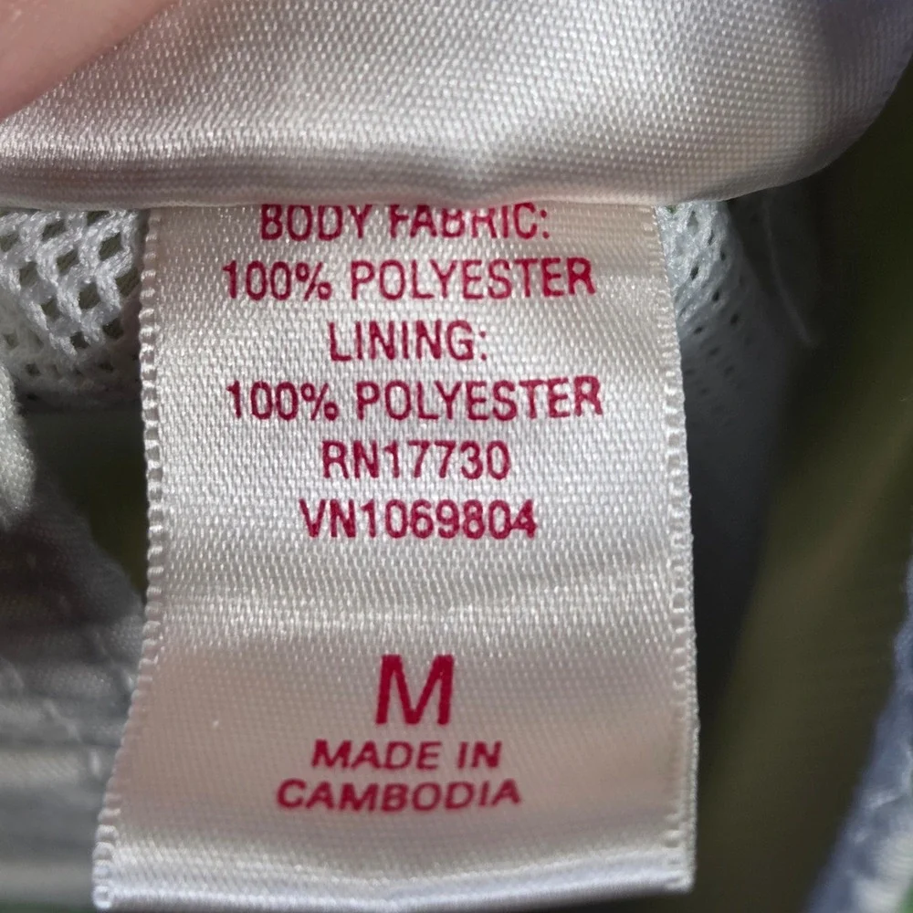 Mossimo Men Green White Hibiscus Floral Cargo Swim Trunks Mesh Lined M Y2k 2000s